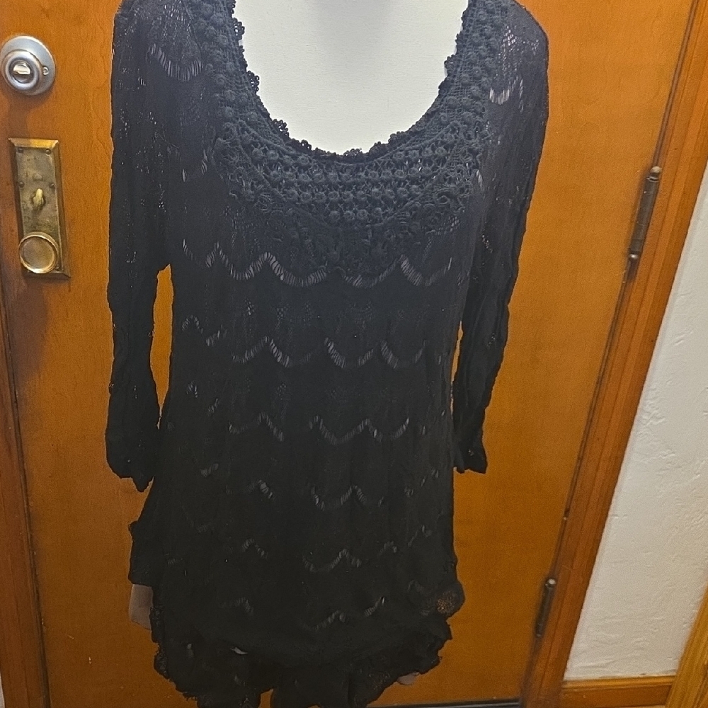 Style & Co. Black Lace Blouse